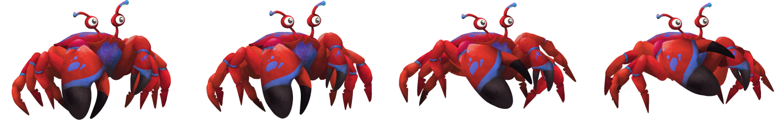 Skaldclaw, une sorte de crabe rouge et bleu